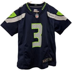 Seahawks Kids Russell Wilson Jersey Small Nike On Field 3 Child Youth Blue